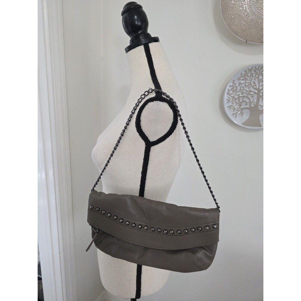 Rare BANANA REPUBLIC Studded Leather Clutch Purse CROSSBODY Chain Strap Bag VguC